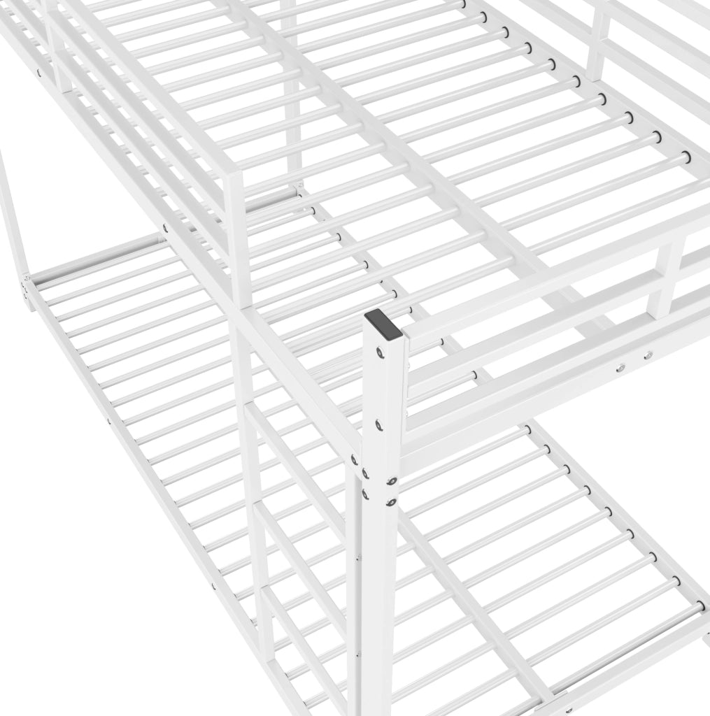 Letto a castello per bambini 90x200 cm in metallo bianco
