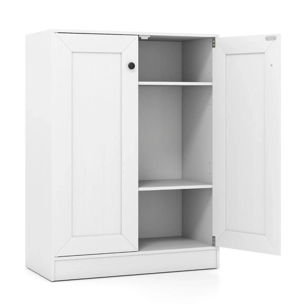 Mobiletto portaoggetti per bagno 60 x 30 x 80 cm 2 ripiani regolabili design moderno in legno bianco 20_0017491