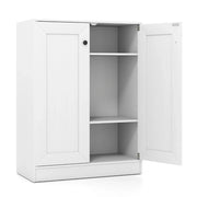 Mobiletto portaoggetti per bagno 60 x 30 x 80 cm 2 ripiani regolabili design moderno in legno bianco 20_0017491