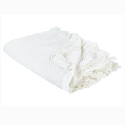 Copriletto in cotone bianco 220 x 200 cm con balza decorativa Camera da letto