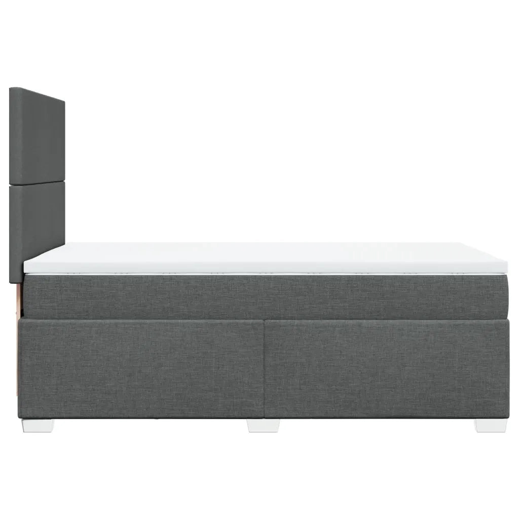 Giroletto a Molle con Materasso Grigio Scuro 100x200 cm Tessuto