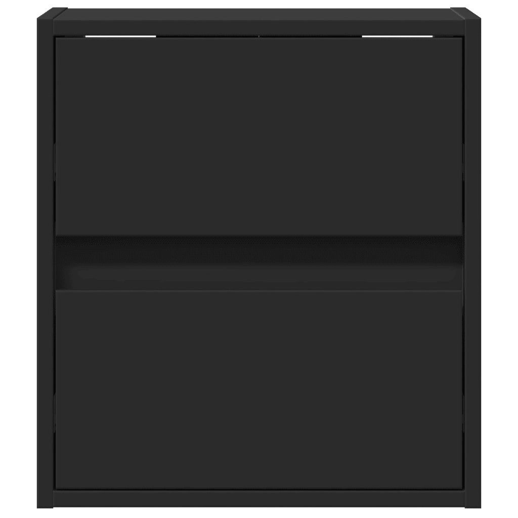 Mobili TV a Parete con Luci LED 2pz Neri 41x31x45 cm 852274