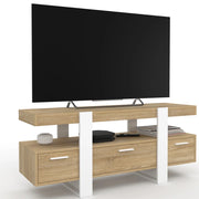 IDMarket - Porta TV PHOENIX da 116 cm con cassetti in legno e bianco