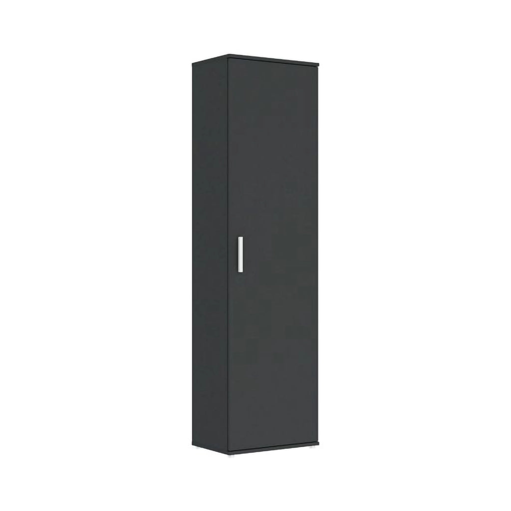 Lerosota, Armadio Multiuso 1 Anta 5 Ripiani, 50x185h cm Nero Antracite