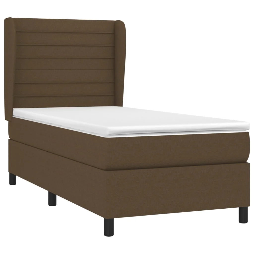 Giroletto a Molle con Materasso Marrone Scuro 90x200 cm Tessutocod mxl 98173