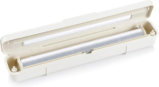 Dispensatore per Fogliere Transparenti e Alumini - Materiale Resistente in Plastica, Bianco