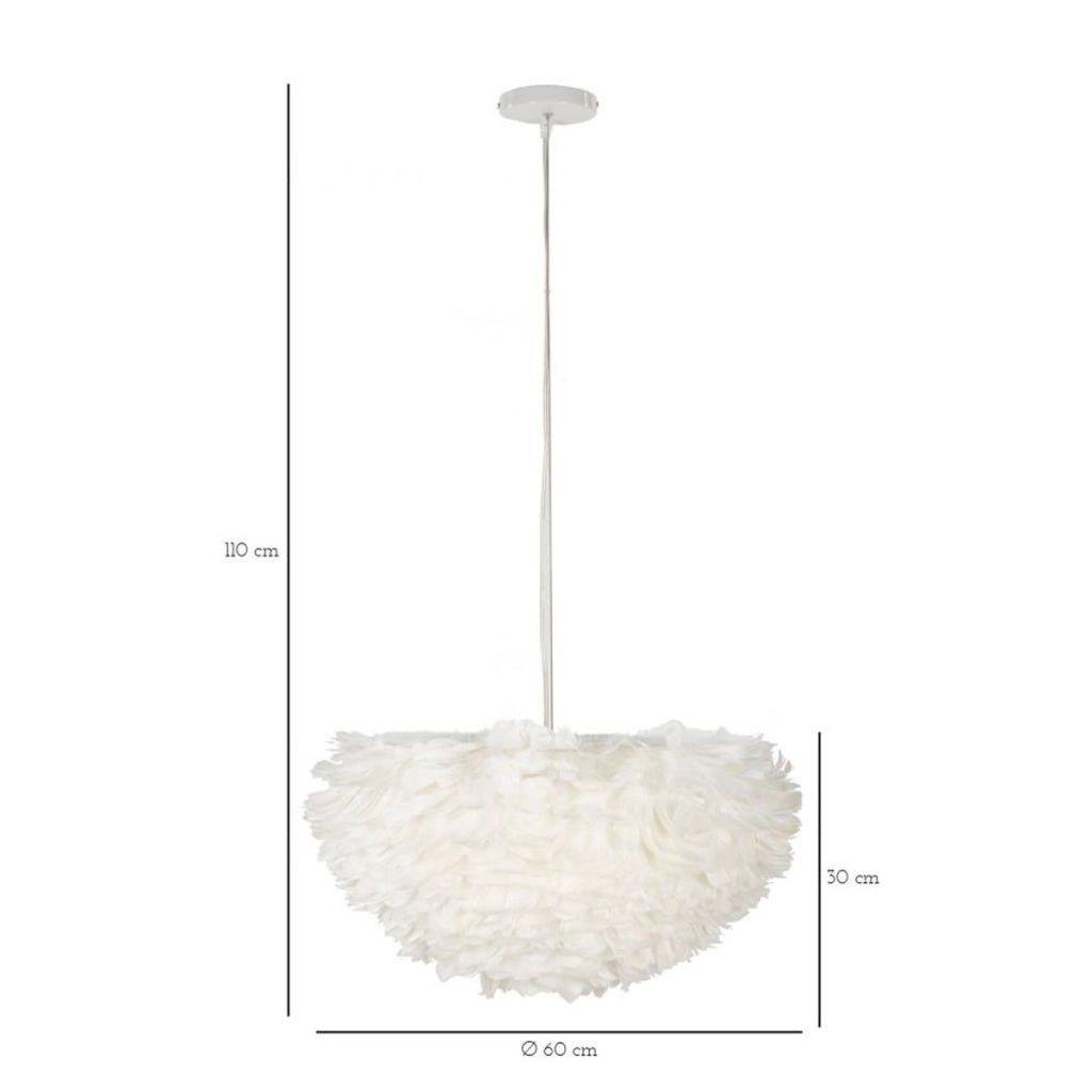 Lampada a Sospensione VKH76, Bianco, Metallo, 60x60x30 cm