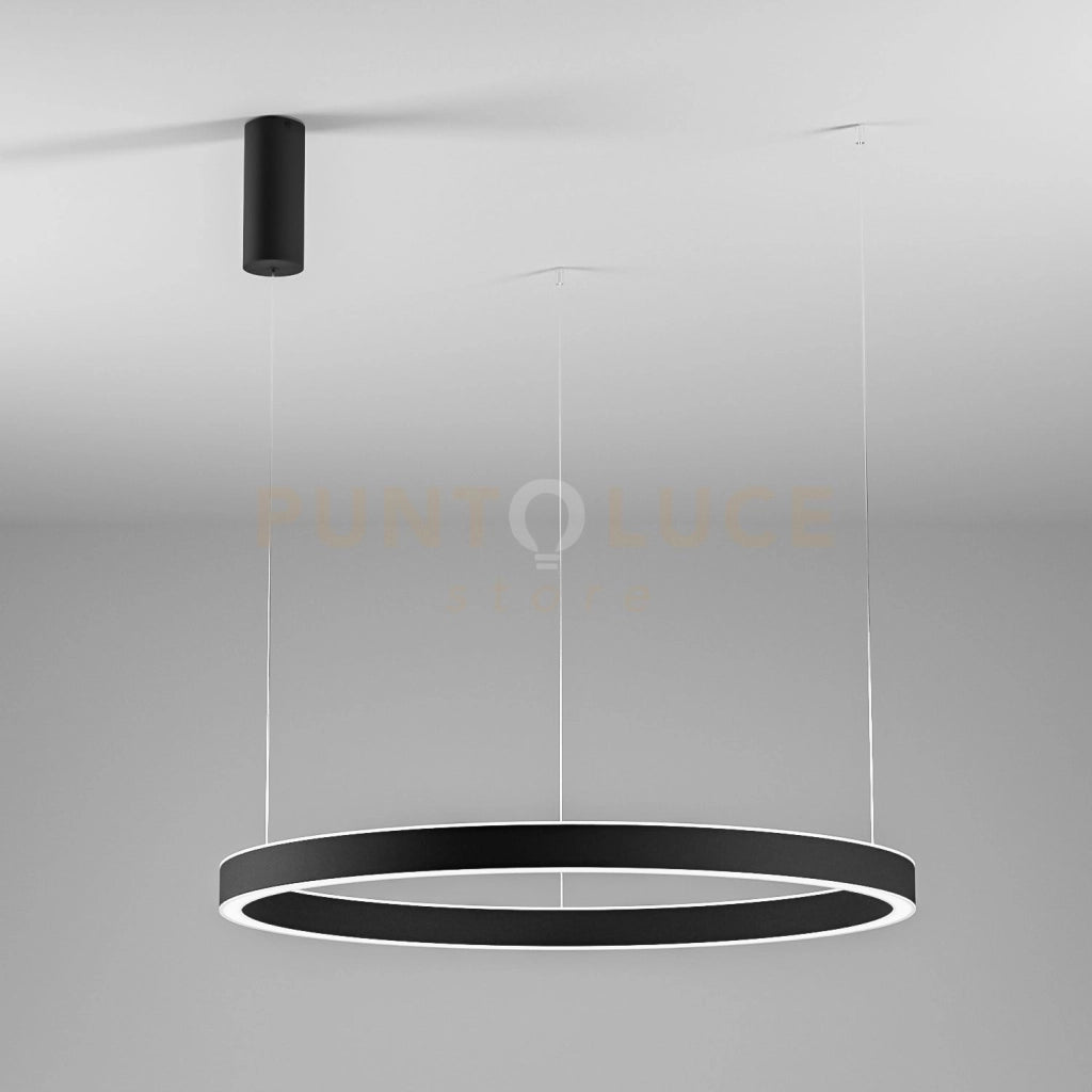 CRISEIDE S/1G - LAMPADARIO A SOSPENSIONE NERO A LED DIMMERABILE 3000K 5200LM 100W D.96,6CM