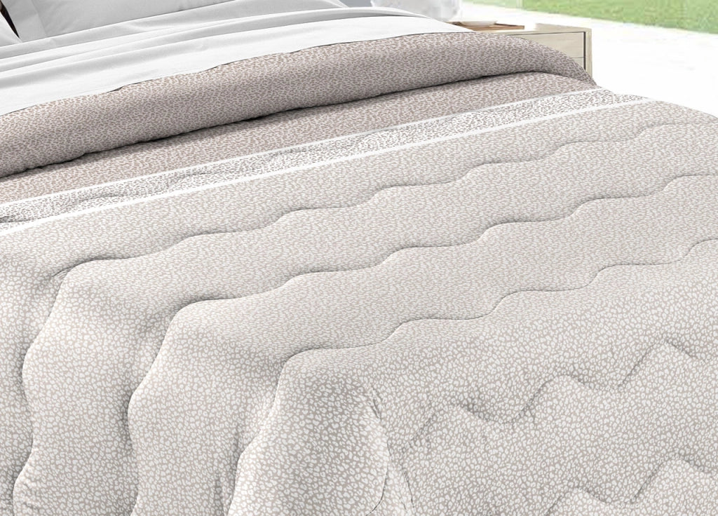 Trapunta Piumone Letto Invernale Imbottita 300gr Microfibra Scaldanotti Camilla - 2 Piazze - Beige