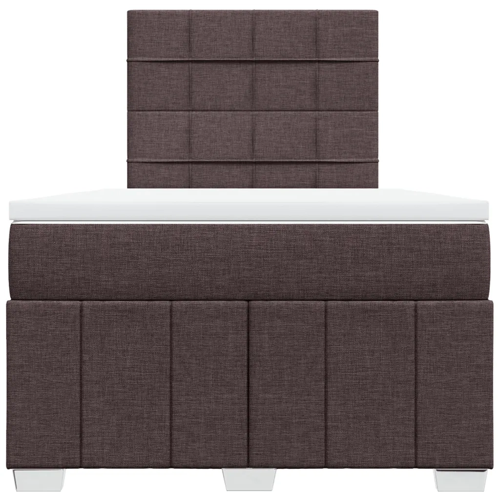 Giroletto a Molle con Materasso Marrone Scuro 120x200cm Tessuto
