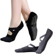 Sokke Yoga Antislip per Donna - 2 Paia - Sokke per Pilates - Allenamento a Piedi Nudi - Assorbimento del Sudore - Forma Ottimale del Piede