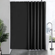 Gordino per doccia e vasca, lunghezza extra, impermeabile e antimicrobico, tessuto, 240 x 180 cm, nero con 16 ganci