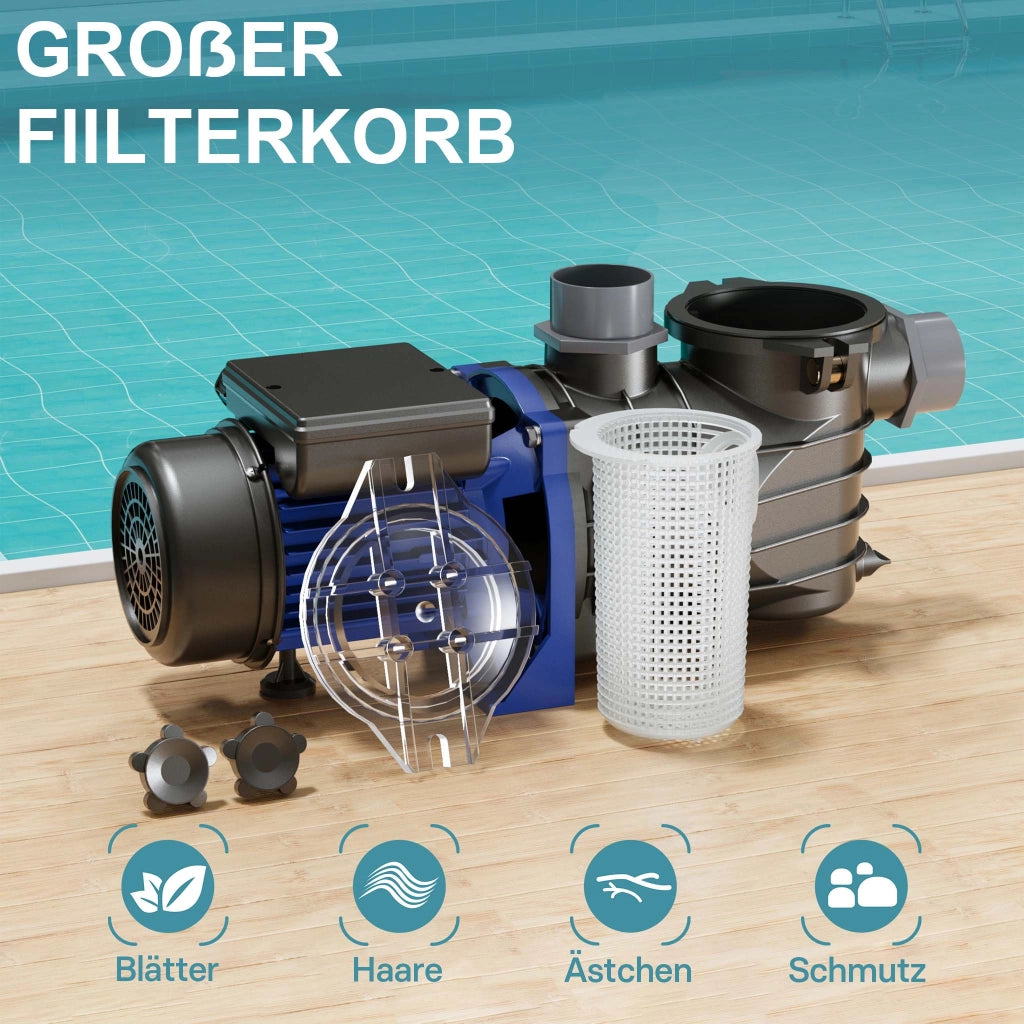 Pompa piscina per ricircolo e filtraggio 13200 l/h 370 W Pompa di circolazione