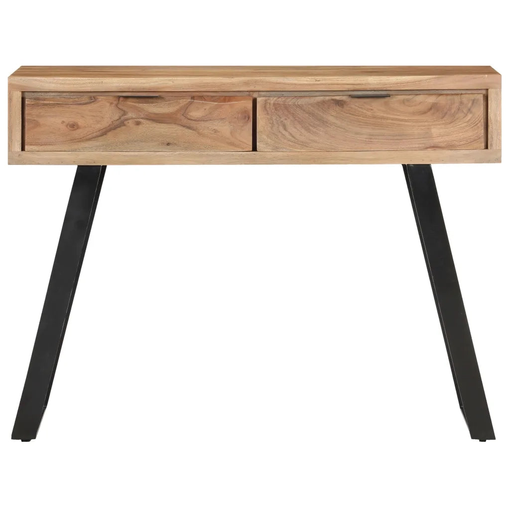 Tavolo Consolle | Tavolo d'Ingresso 100x35x76cm in Massello d'Acacia con Bordi Vivi