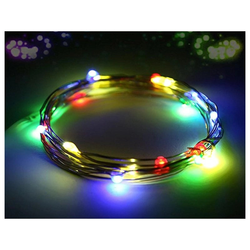 Stringa Led A Batteria Filo Rame Con 100 Luci RGB Multicolori 10 Metri IP67 4,5V Decorazione Natale