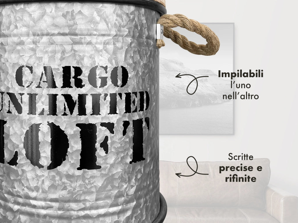 Set 3 Pouf Contenitori In Acciaio SgabellO Tavolino Caffè Salotto Design Moderno Cargo Unlimited Impilabili Salvaspazio Arredo Soggiorno Camera Coperchio Legno Vintage  Naturale