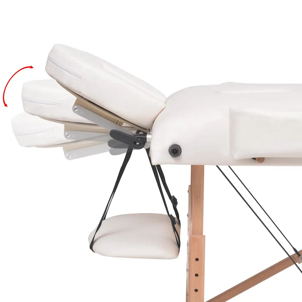 Lettino da Massaggio Pieghevole 3 Zone Spessore 10 cm Bianco 110152