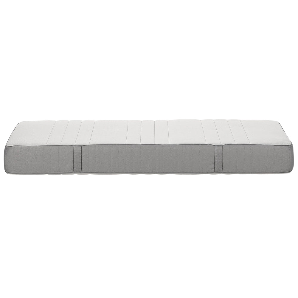 Materasso EU Medio 90 x 200 cm Bianco Grigio Schiuma Imbottitura Poliestere Sfoderabile