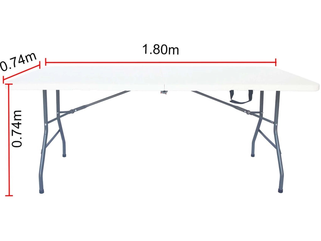 Tavolo da giardino pieghevole "Foldy" - 180 x 74 x 74 cm - Bianco