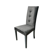 SEDIA MONTECARLO 47X46XH101CM GRIGIA IN VELLUTO.
