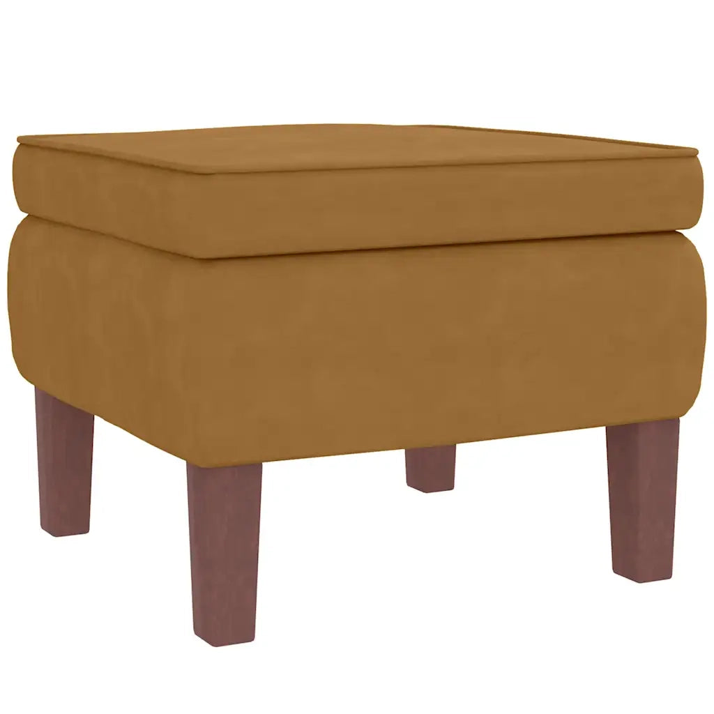 Sedia a dondolo con schienale alto in velluto marrone 3121238