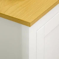 Credenza Mobile di Archiviazione con 3 Porte, 2 Ripiani Regolabili, Piano in Legno Chiaro, 120 x 40 x 70 cm, Bianco
