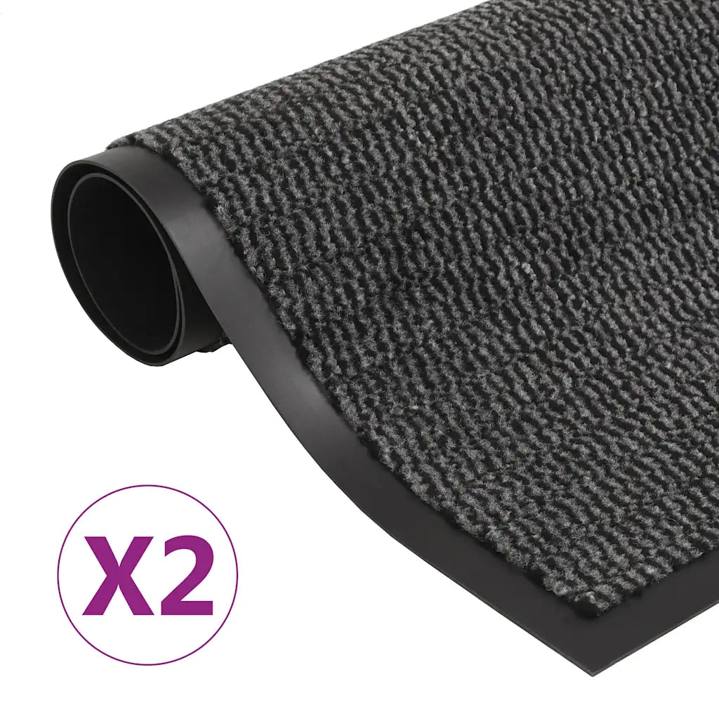 Tappeti Antipolvere 2 pz Trapuntati 80x120 cm Antracite cod mxl 51236