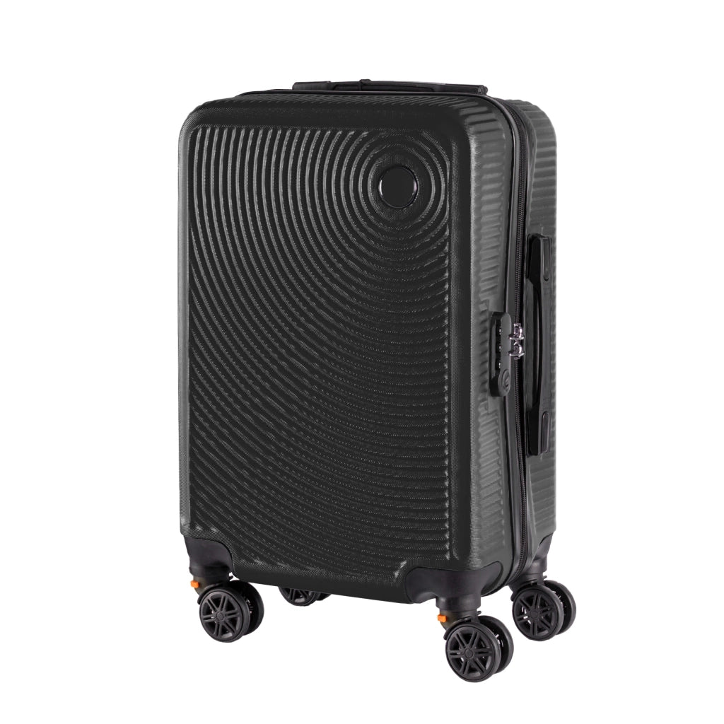 Trolley Bagaglio Mano Rigido 54x33x22 Piccolo Ultraleggero Valigia In Abs Con 4 Ruote Rimovibili Manico Chiusura Di Sicurezza Per Compagnie Low Cost Economy Zaino Da Viaggio Nero