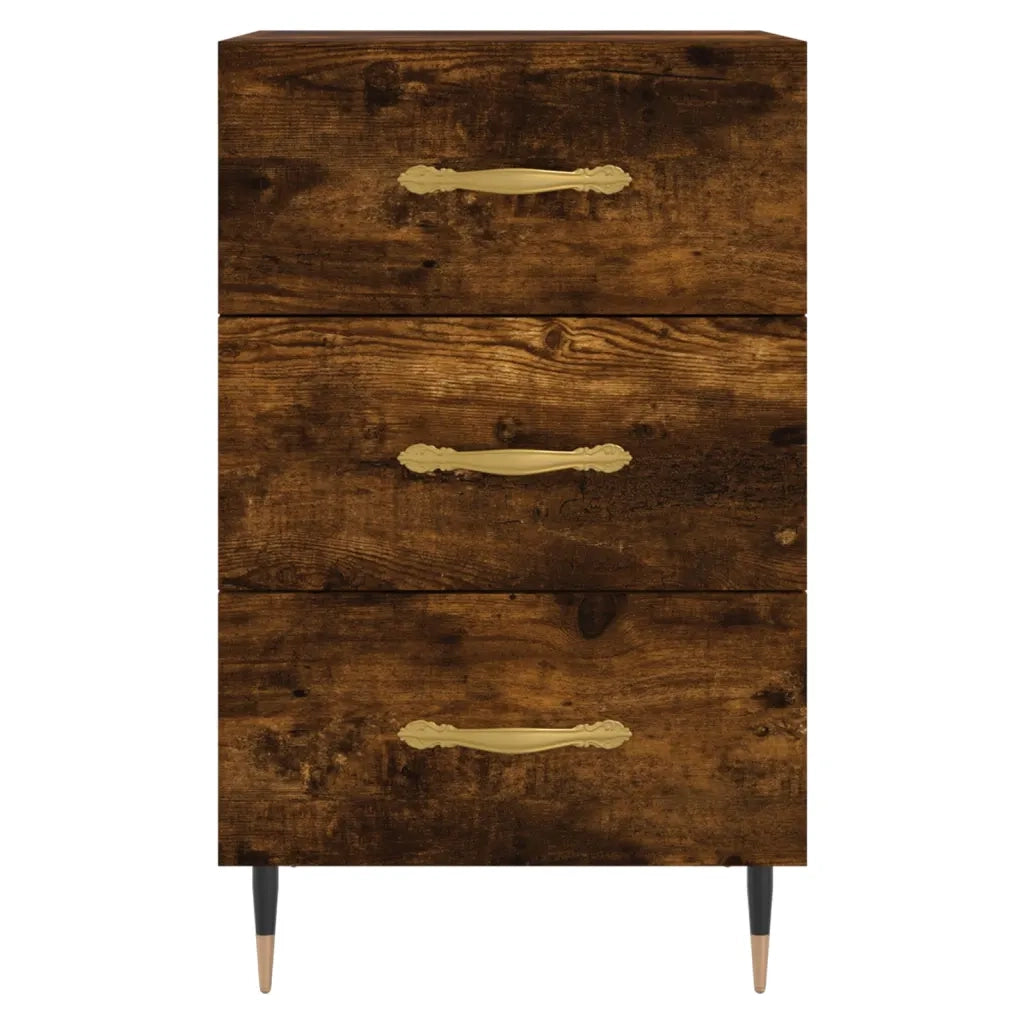 Comodino | Armadio da Notte | Mobiletto da notte Rovere Fumo 40x40x66 cm in Legno Multistrato