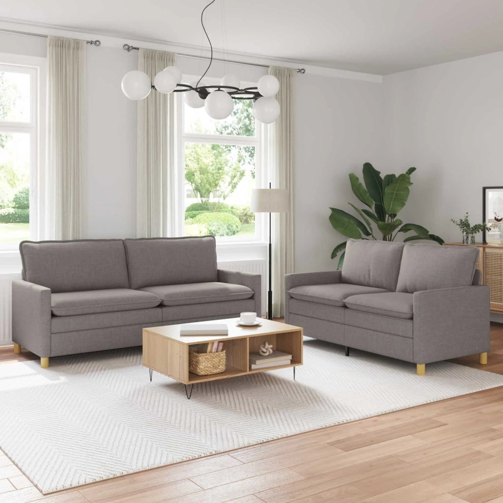 Set di divani 2 pz Tortora Tessuto 3417142