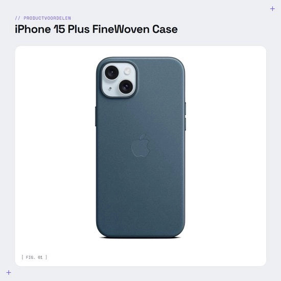 Case per iPhone 15 Plus FineWoven - Protezione con MagSafe - Pacifico Blu - Sostenibile e stile - Adattamento perfetto - Adatto per ogni occasione