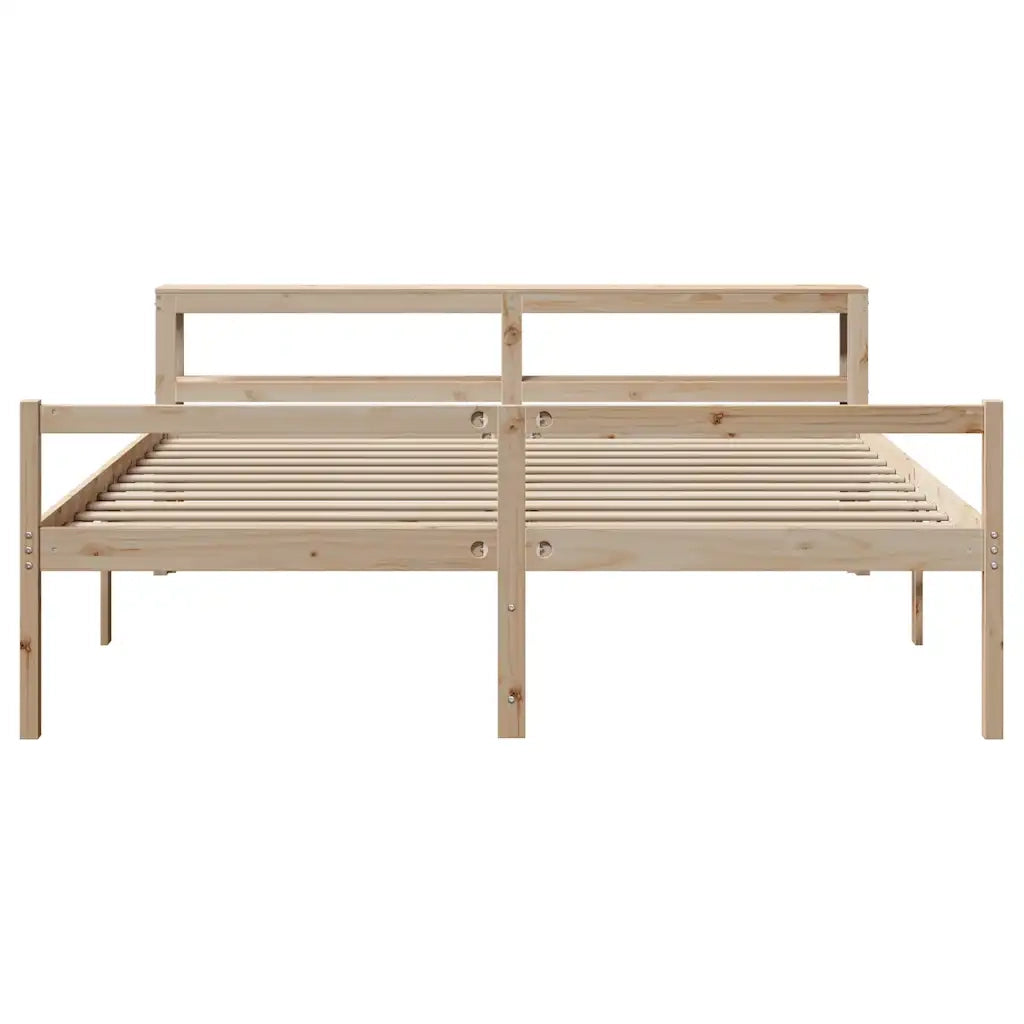 Letto per Anziani con Testiera 200x200 cm Legno Massello Pino