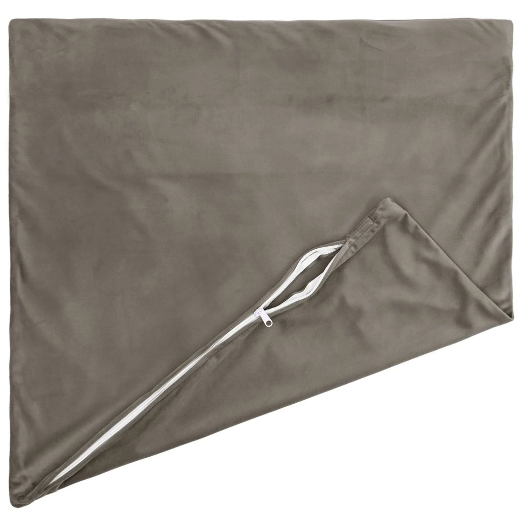 Cuscino con cuscino HEERLEN 2 pz Grigio Chiaro Velluto 927864