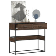 Tavolo Consolle Rovere Marrone 90x35x80 cm Legno Multistrato 849178