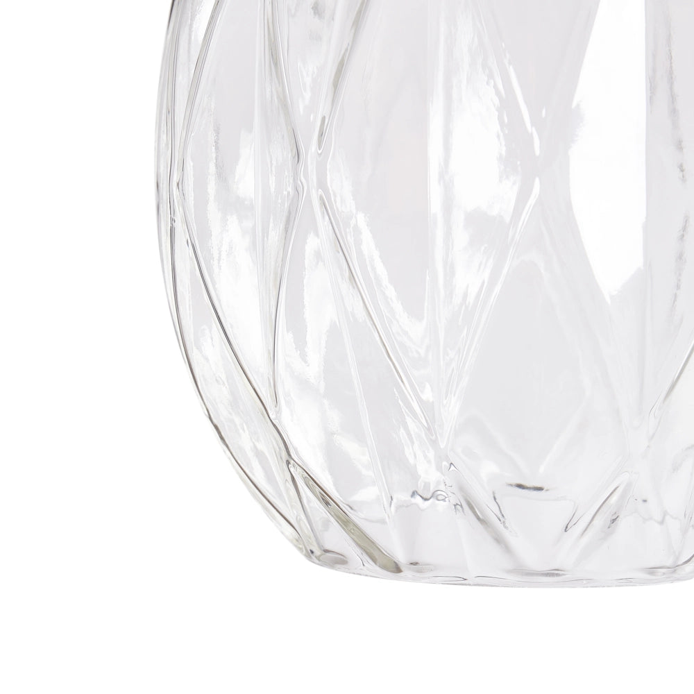 Lampadario con paralume in vetro trasparente e metallo Illuminazione a sospensione