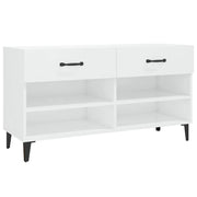 Scarpiera | Mobile per scarpe Bianco Lucido 102x35x55 cm in Legno Multistrato