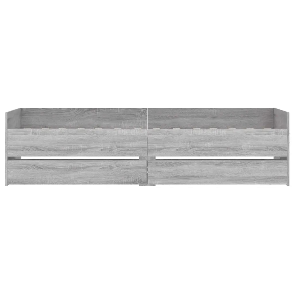 Letto singolo | Letto per adulti | Giroletto con Cassetti Grigio Sonoma 90x190 cm