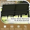 4 Pezzi Set di Mobili da Giardino, Set di Tavolo e Sedie da Esterno in Intrecciato di Vimini, Set Salotto da Giardino per Balcone Giardino Terrazzo (Nero)