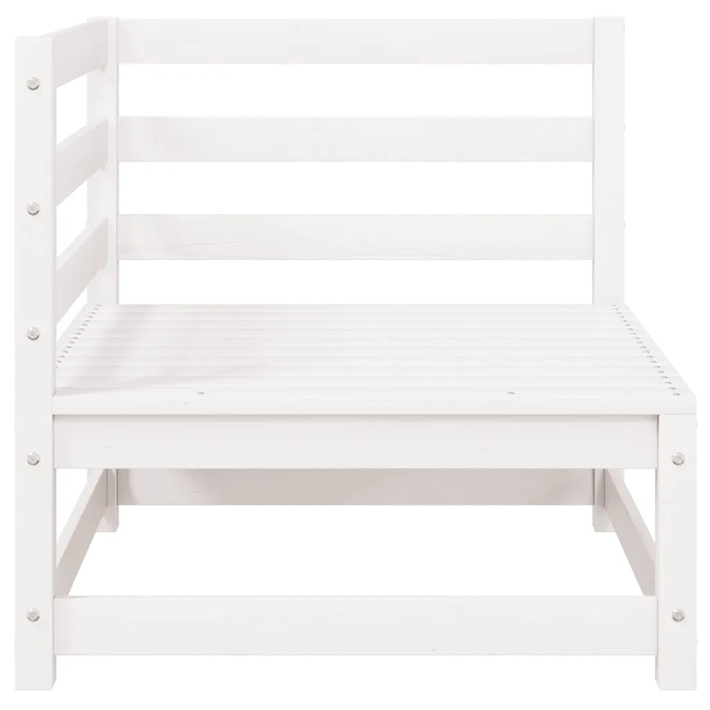 Divano Angolare da Giardino Bianco in Legno Massello di Pino cod mxl 44537