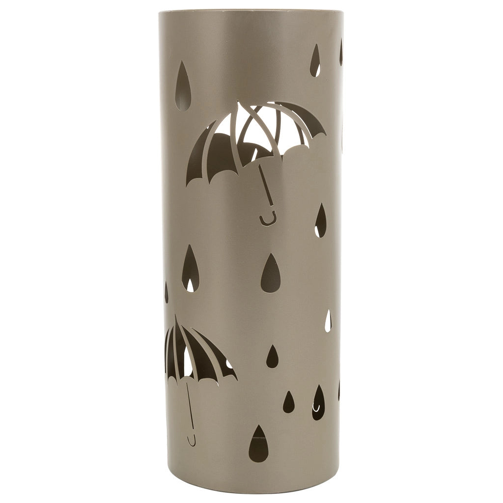 Portaombrelli tondo in metallo dorato d20x50h