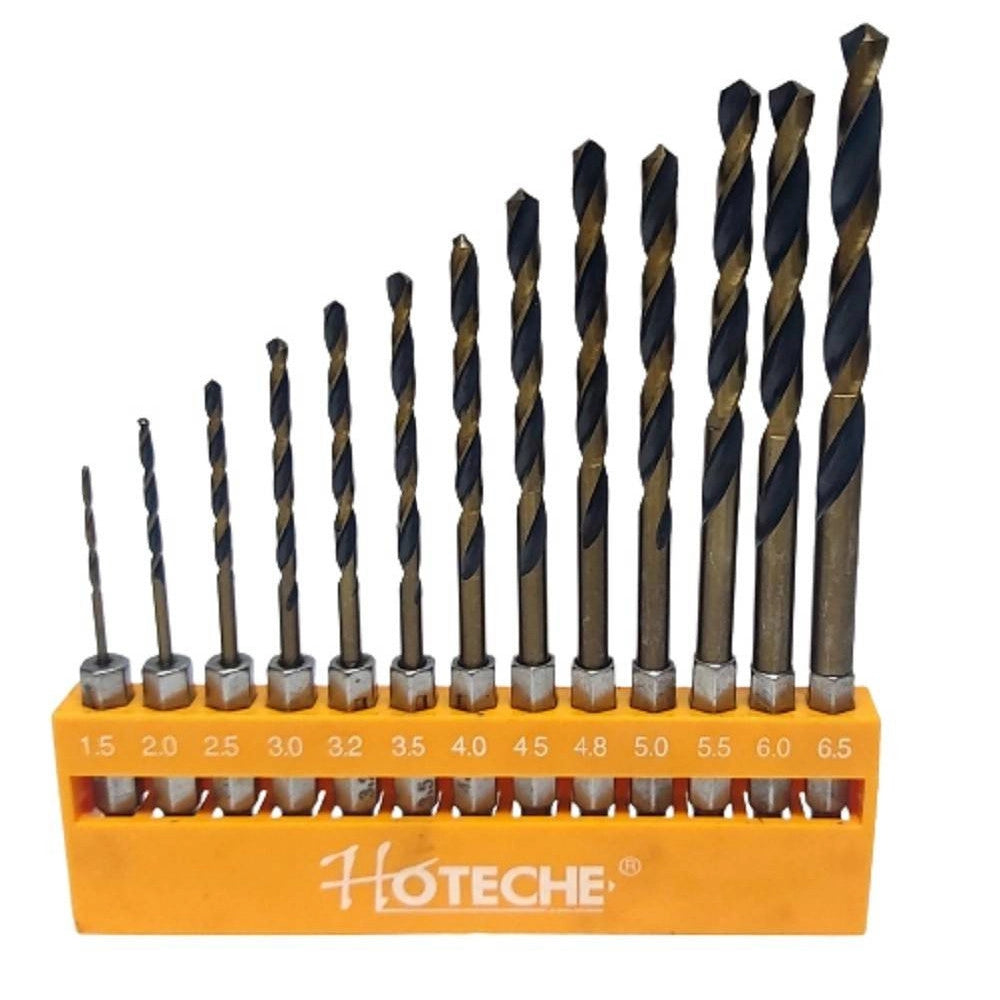 Trade Shop - Set 13 Punte Esagonale Trapano Avvitatore Inserti Titanio Attacco 1/4" 1,5-6,5mm -