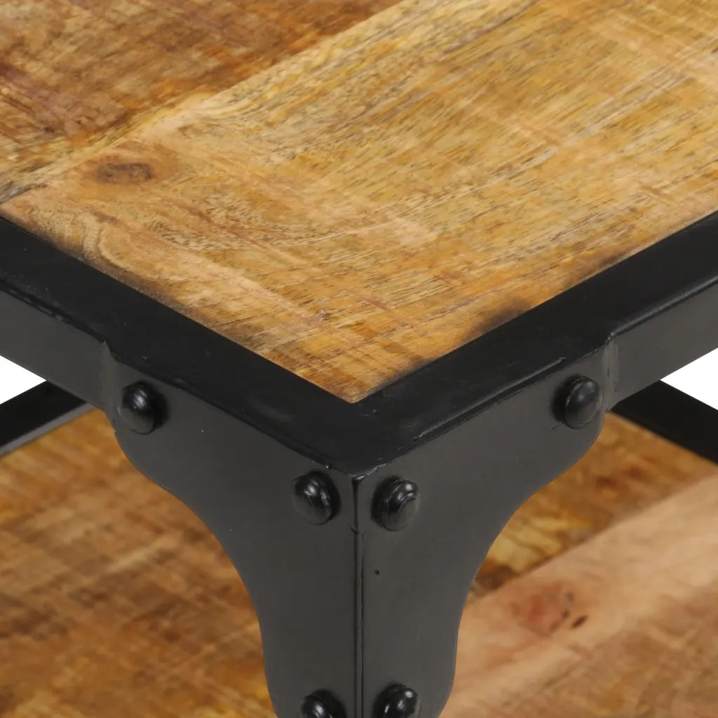Tavolino da Salotto 40x40x36 cm Legno Massello di Mango Grezzo 321055