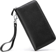 Portafoglio per donna con chiusura a blocco, portafoglio rotondo, clutch, portafoglio da viaggio lungo
