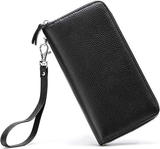 Portafoglio per donna con chiusura a blocco, portafoglio rotondo, clutch, portafoglio da viaggio lungo