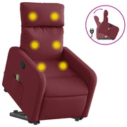 Poltrona | Sedia Relax Alzapersona Massaggio Reclinabile Rosso Vino Tessuto