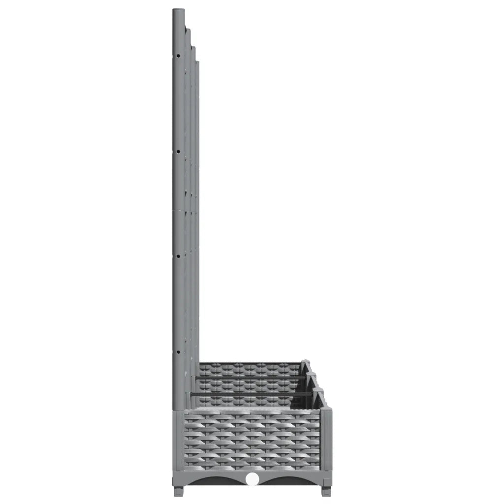 Fioriera | Cassetta per fiori | Vaso Giardino e Graticcio Grigio Chiaro 120x40x121,5cm PP