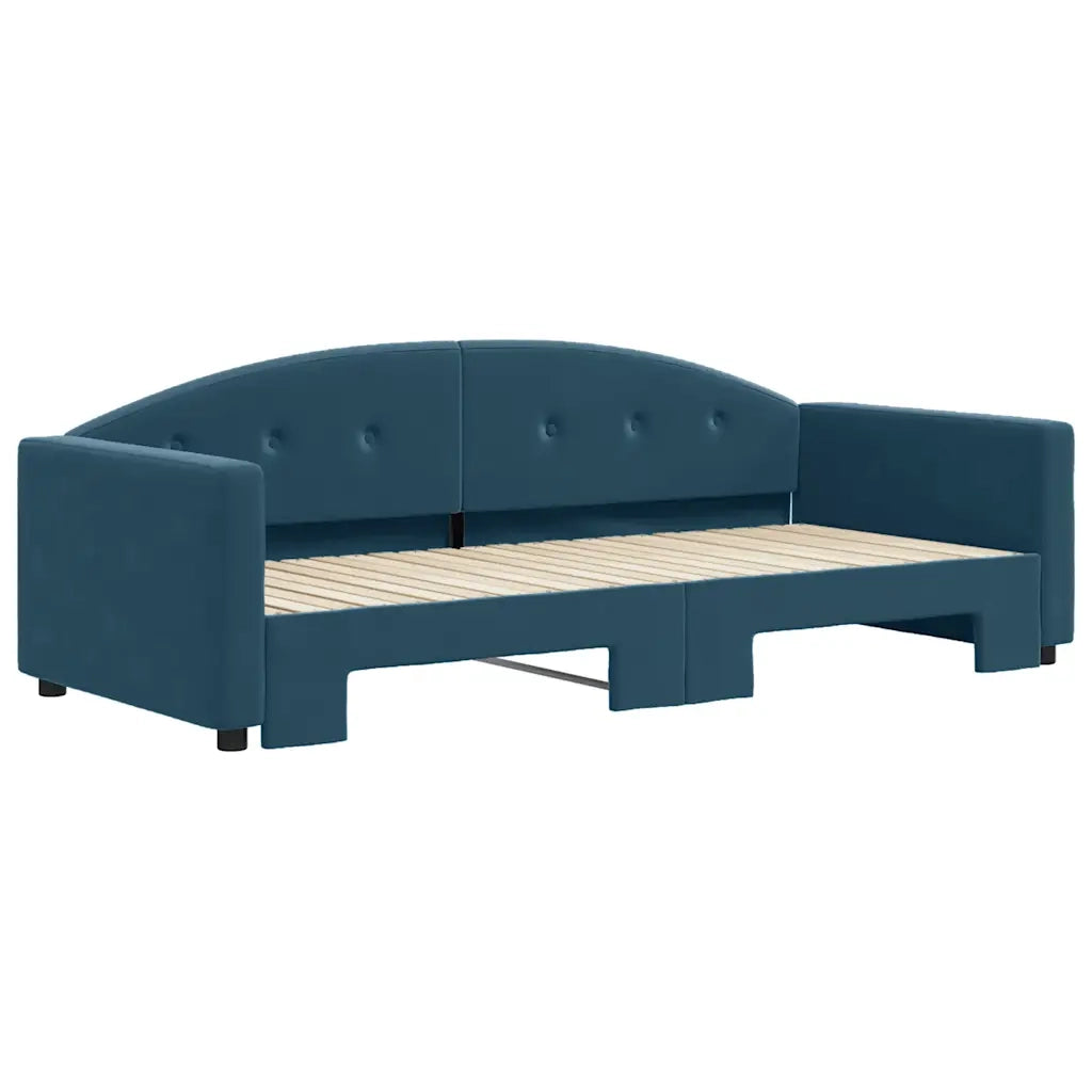 Divano Letto con Letto Estraibile-Sofa Letto-Daybed Blu 90x200 cm in Velluto 127725