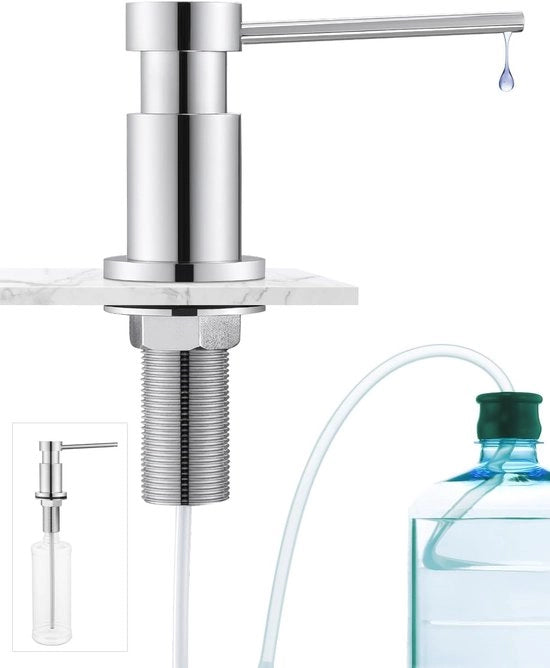 Dispensatore di Sapone per la Cucina con Inserimento, Acciaio Inossidabile e Seringa Flessibile