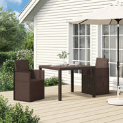 Sedie da pranzo da giardino 2 pcs Marrone PP
