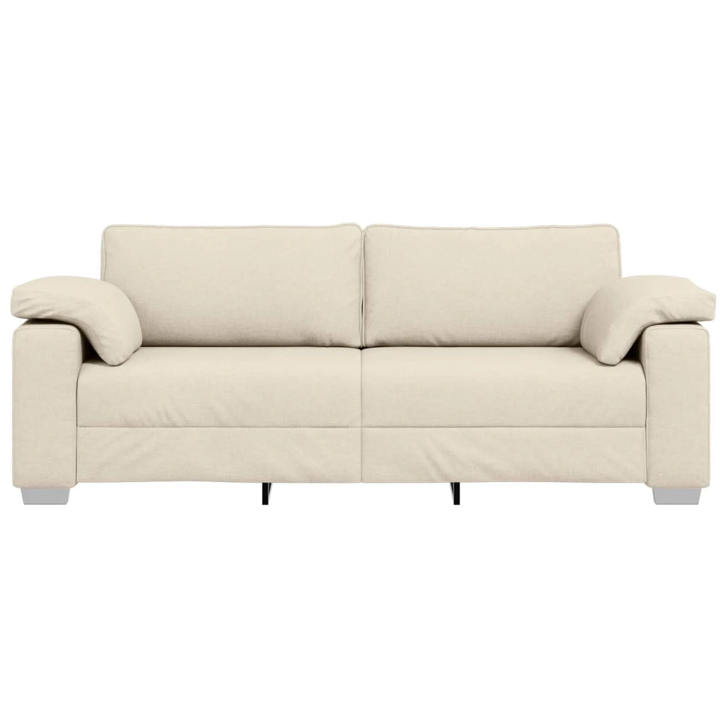 Divano 3-Persone Beige 220 cm Tessuto misto lino 4105246